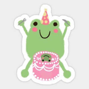 Frog loves cake! Sticker